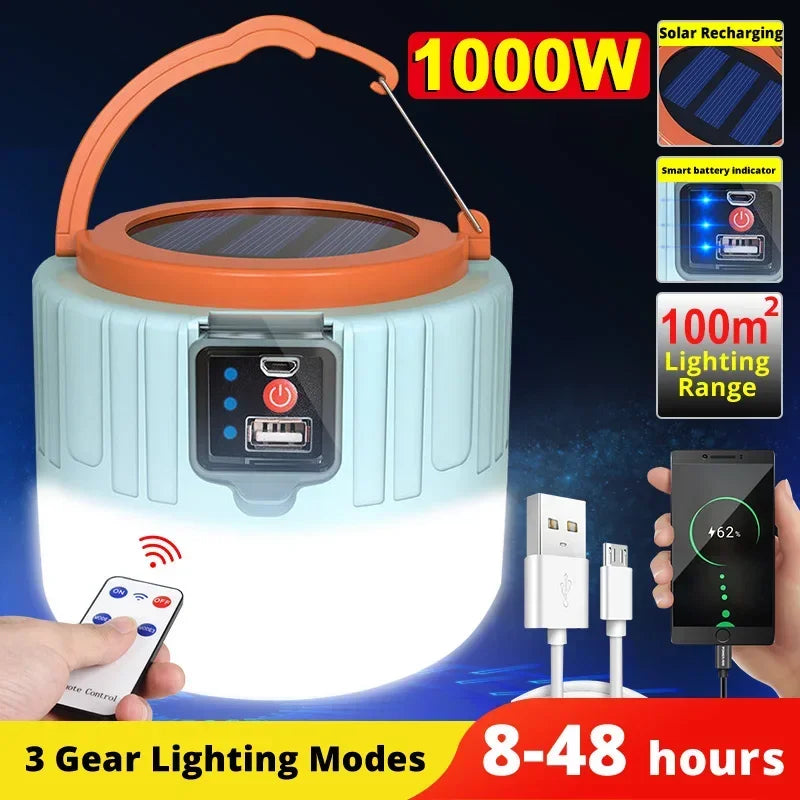 Solar Lanterns Lamp: Waterproof, USB Rechargeable Lantern