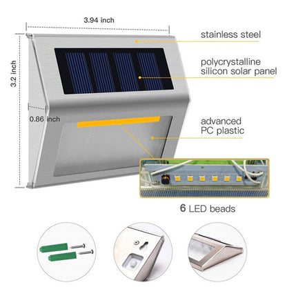 6 Outdoor LED Solar Light: Waterproof Garden Fence Wall Lamps