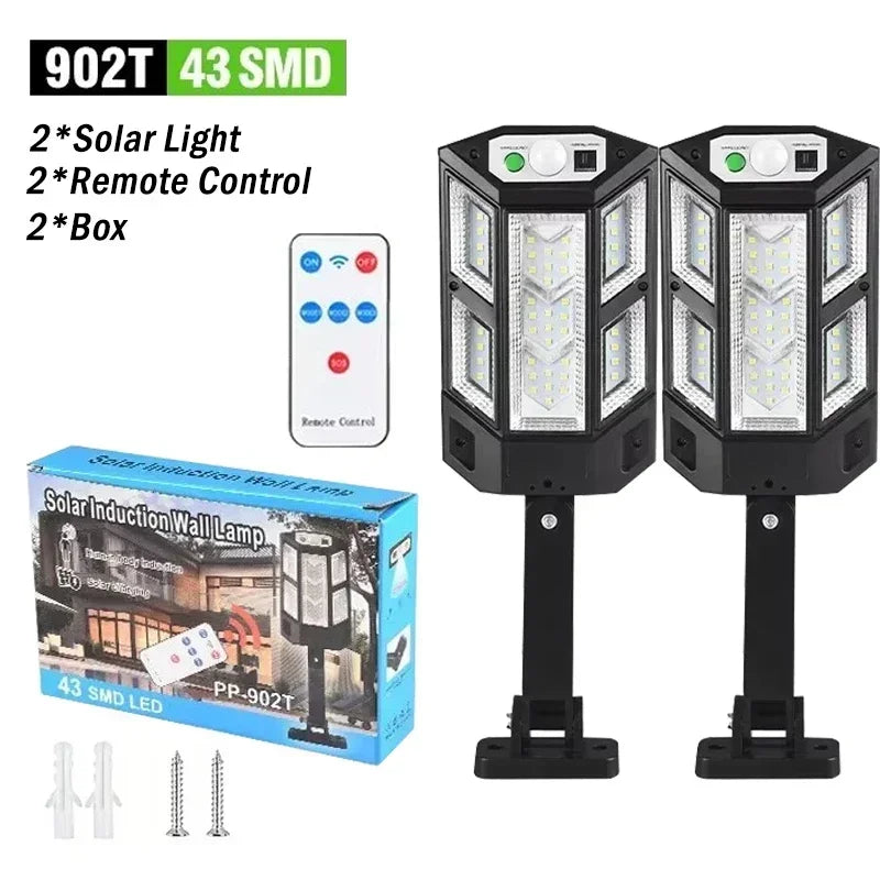 LED Solar Wall Lights: Motion Sensor Outdoor Lighting