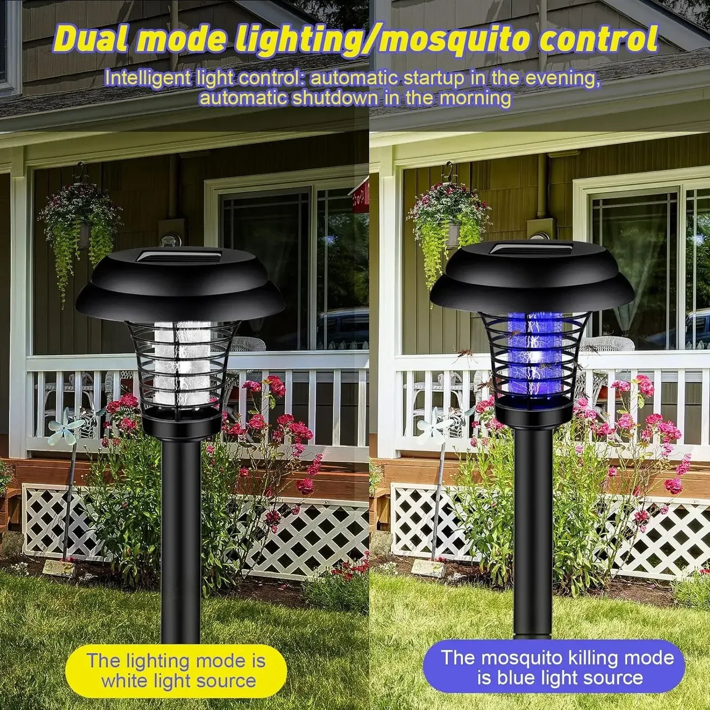 Solar Mosquito Killer: Waterproof LED Bug Zapper for Outdoors