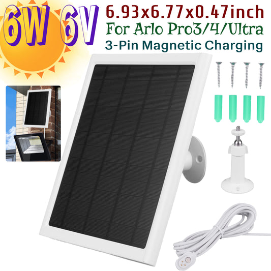 6W Solar Panel Charger for Arlo Pro3/4/Ultra Cameras