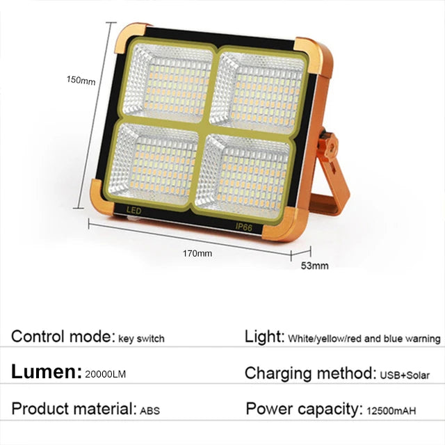 Portable Solar LED Lantern - Rechargeable Camping Light