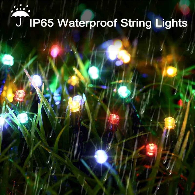 String Lights: Solar Outdoor Light IP65 Waterproof Strip - 8 Modes