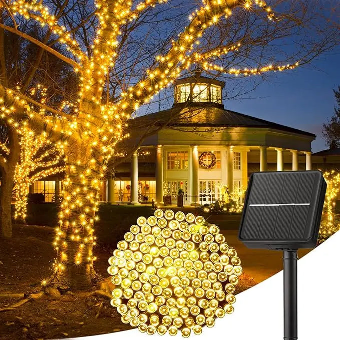 String Lights: Solar Outdoor Light IP65 Waterproof Strip - 8 Modes