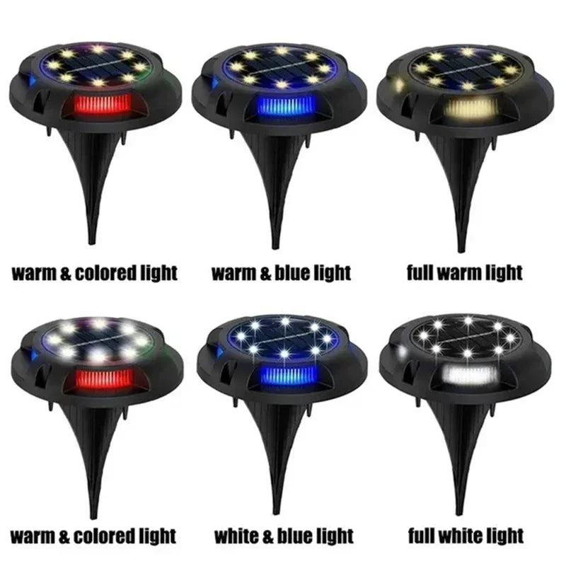 Solar Lights Outdoor 12LEDs Disk - Garden & Lawn Decoration
