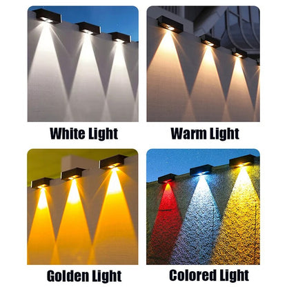 Solar Wall Lights Outdoor - Square, Wireless, IP65 Waterproof