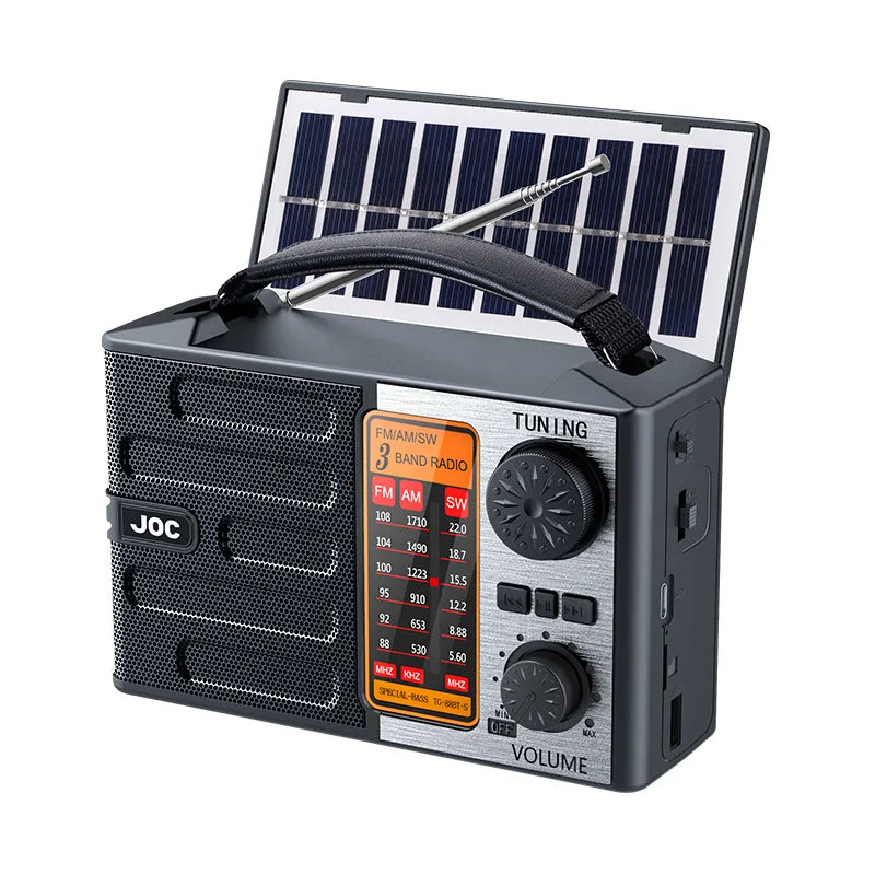 Portable Solar Radio FM AM SW Bluetooth Music Player