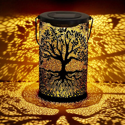 Iron Solar Lantern: Weatherproof Garden Pathway Light