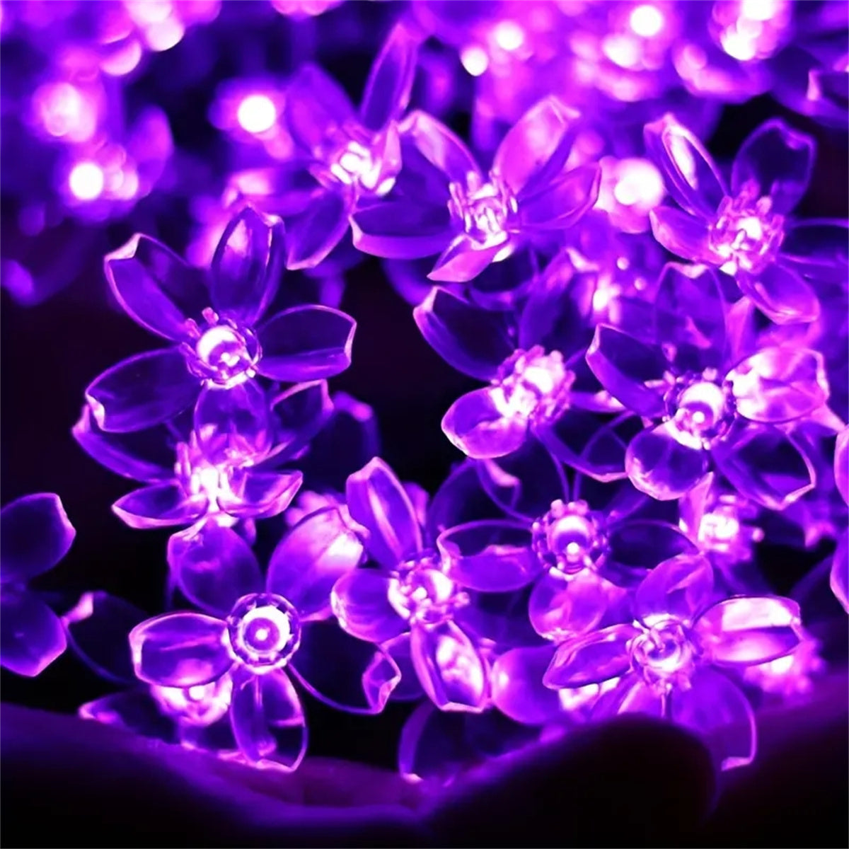 String Lights - Purple Solar Flower Outdoor LED Garden Decor