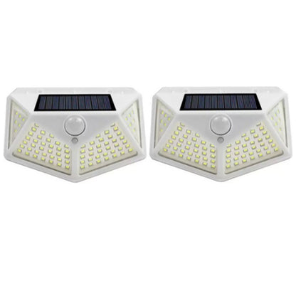 Solar Wall Lights Outdoor: 100LED Solar Wall Lamp - Motion Sensor, Waterproof, 2PCS