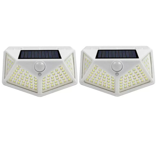 Solar Wall Lights Outdoor: 100LED Solar Wall Lamp - Motion Sensor, Waterproof, 2PCS