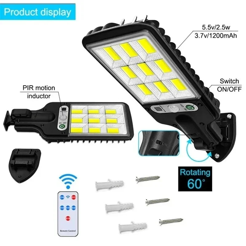 LED Solar Wall Lights: Motion Sensor Outdoor Lighting