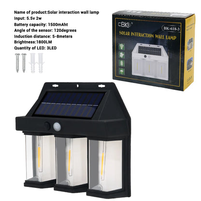 Solar Wall Lights Outdoor: LED Solar Motion Sensor Wall Light - Waterproof Outdoor Lantern