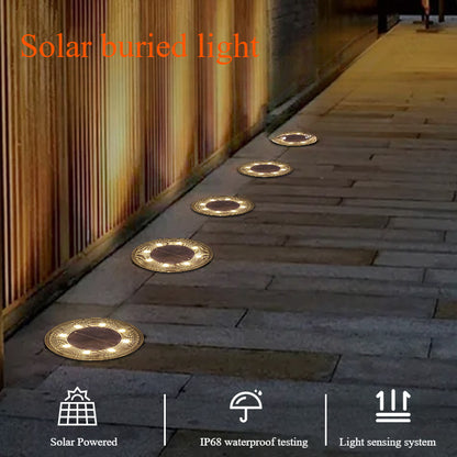 LED Solar Lawn Light IP68 Waterproof Outdoor Garden Decor