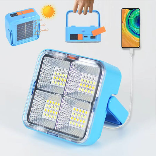 Portable Solar LED Light USB Rechargeable Outdoor Spotlight