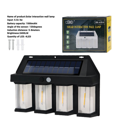 Solar Wall Lights Outdoor: LED Solar Motion Sensor Wall Light - Waterproof Outdoor Lantern