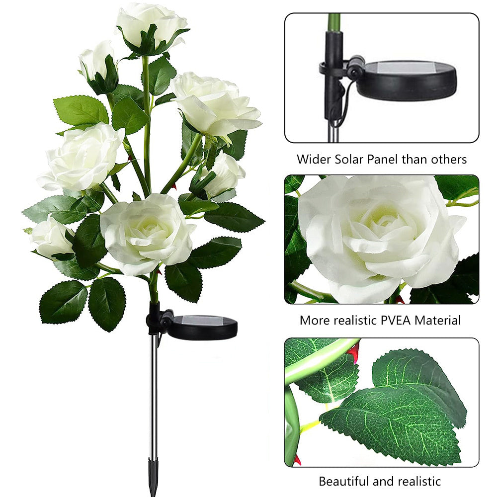 Solar Lawn Lights - Rose Lights 5 Head Waterproof Garden Pathway Decor