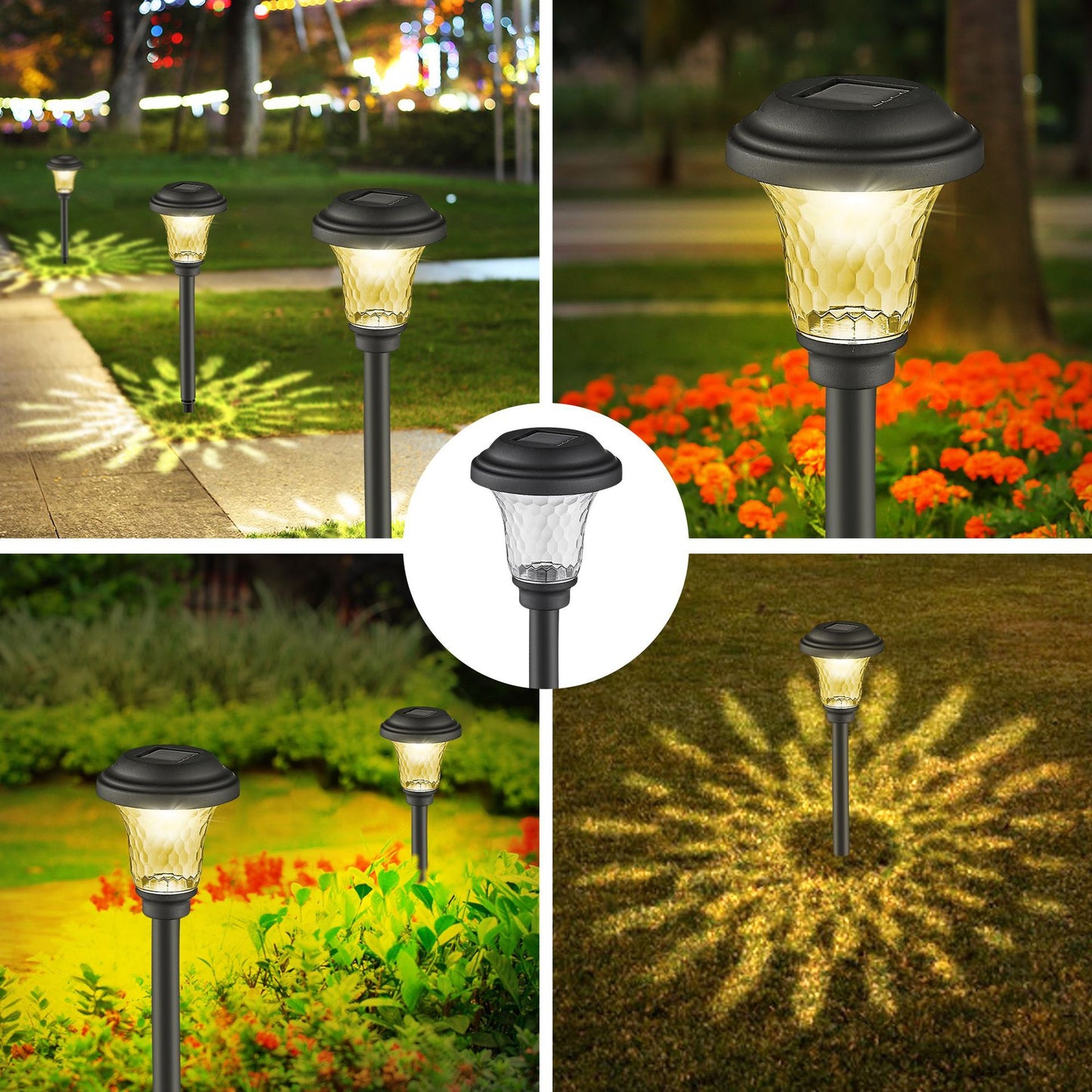 Solar Pathway Lights - RGB/Warm White, IP67 Waterproof