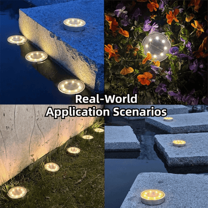 8 Outdoor LED Solar Light - IP68 Waterproof Garden Pathway