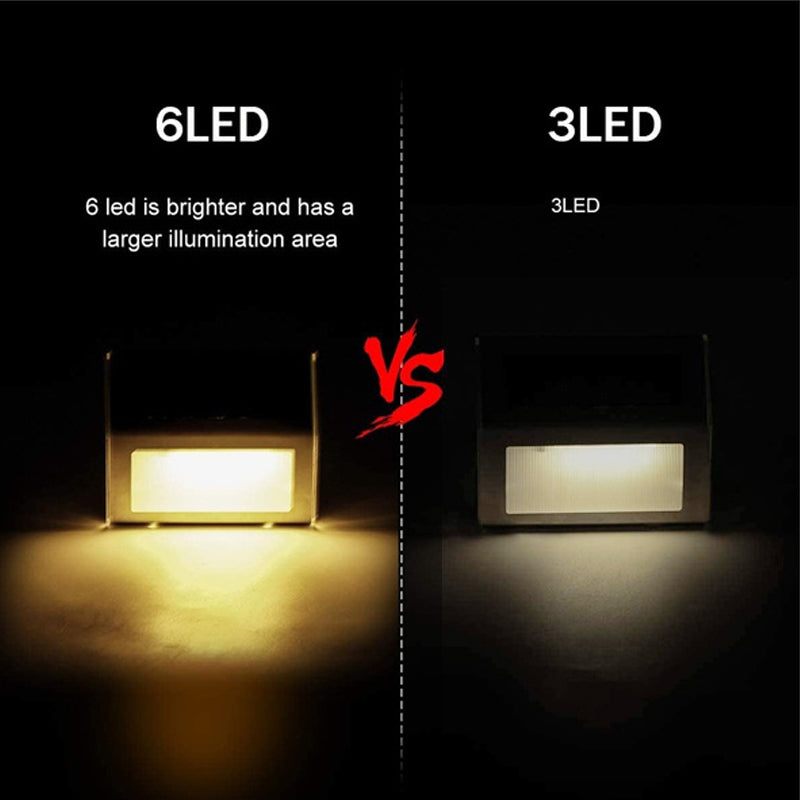 6 Outdoor LED Solar Light: Waterproof Garden Fence Wall Lamps