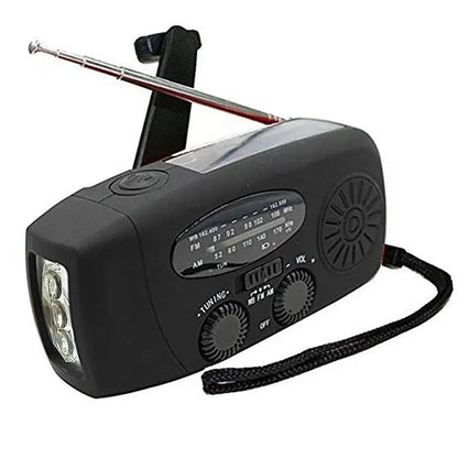 Solar Crank Radio: AM/FM, LED Light, Emergency Ready