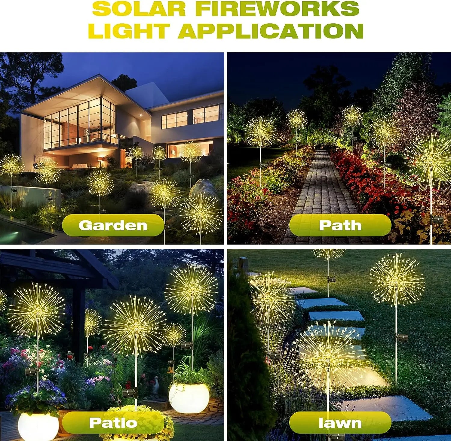 LED Solar Firework Fairy Lights - Waterproof Garden Decor