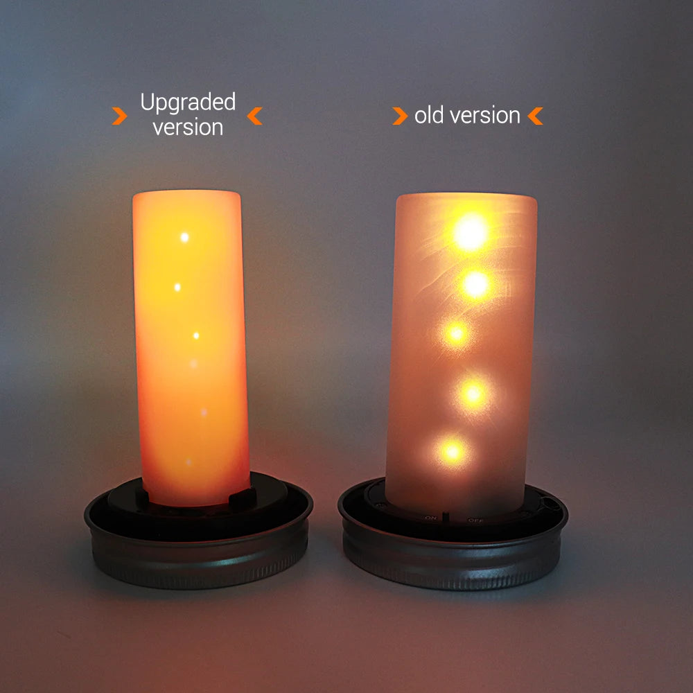 Solar Mason Jar Torch - Warm Garden Lantern