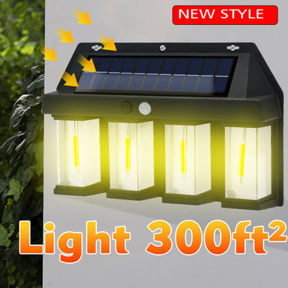 Solar Wall Lights Outdoor: LED Solar Motion Sensor Wall Light - Waterproof Outdoor Lantern