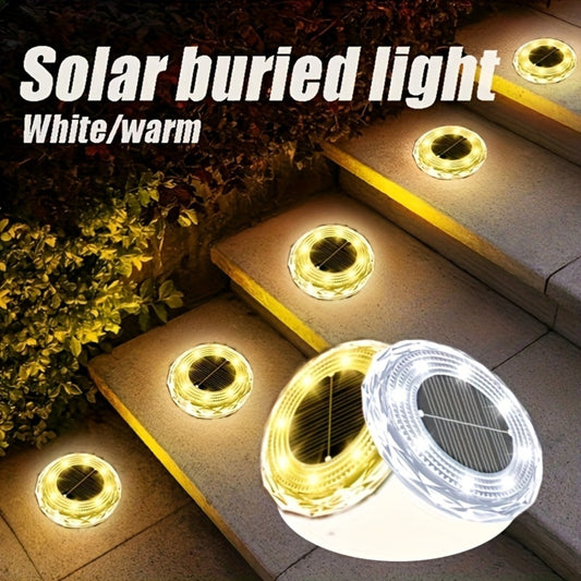 Outdoor Solar Lights - Bright Outdoor Pathway Disks
