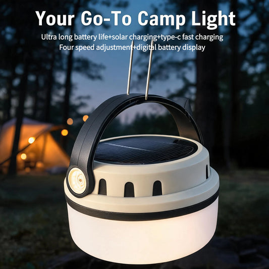 Solar LED Outdoor Camping Light Portable Lamp Configuration Hook Supports TYPE-C Charging
