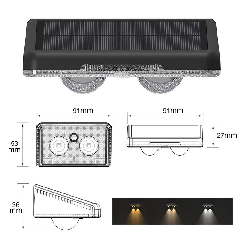 Solar LED Fence Lights: Waterproof, RGB, Auto On/Off, 1-4Pcs
