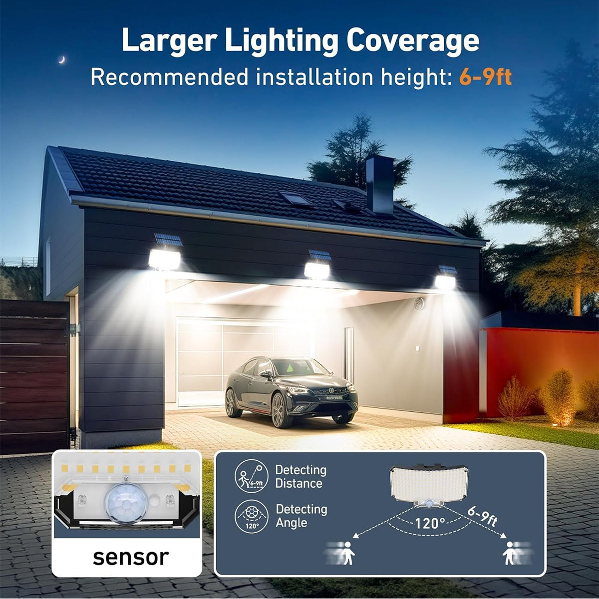 Solar Lights Outdoor 234LED Motion Sensor Floodlights