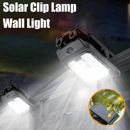New Upgraded Solar Clip Light Outdoor Courtyard Lamp Camping Garden 3 Lighting  Intelligent Sensing Solar Wall Lamp