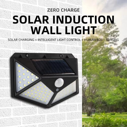 Wall Lamp: 100 LED Solar Lights - Motion Sensor, IP65 Waterproof, 270° Angle