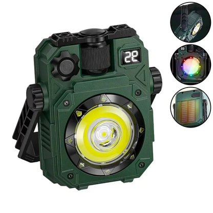 High Power Solar LED Camping Lantern Rechargeable 4500mAh 1000LM Emergency Power Bank Foldable 6 Light Modes for Camping Fishing