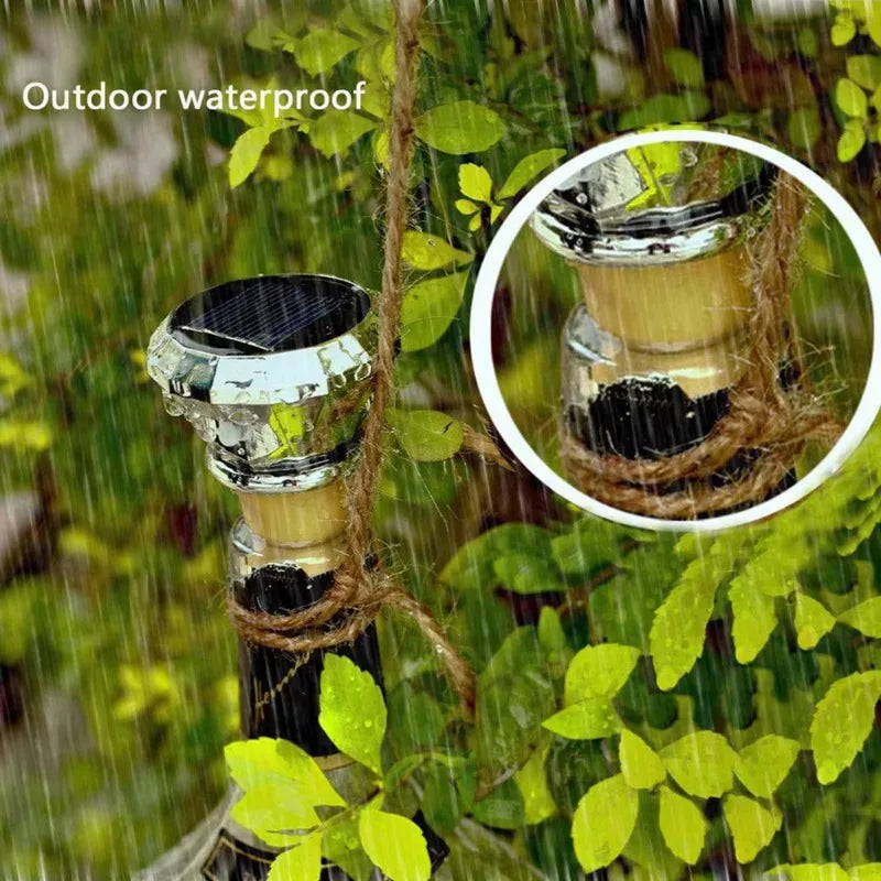 Wine Bottle Light Wine Bottle Lamp Diamond Shape Solar Night Light Starry for Wedding Party Decor Fairy Copper Wire String Light