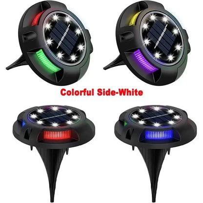 Solar Lights Outdoor 12LEDs Disk - Garden & Lawn Decoration