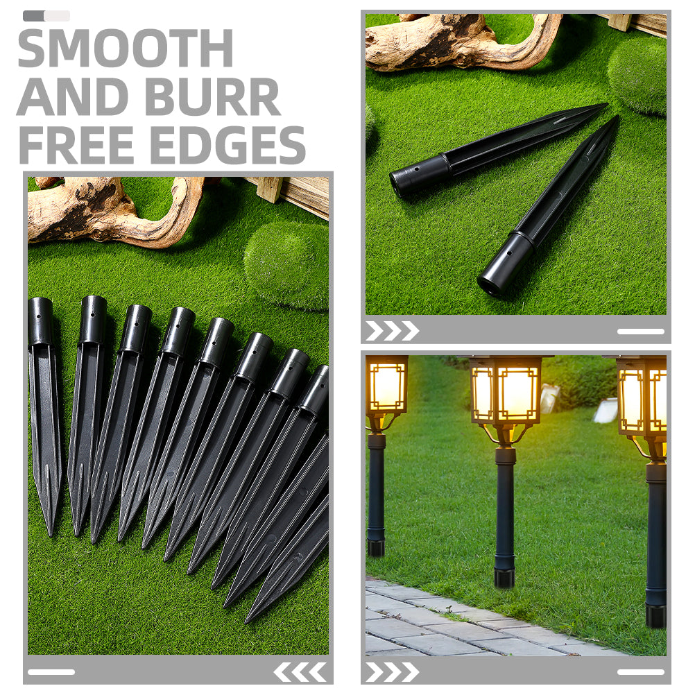 Outdoor Solar Light Stakes 6pcs - Durable ABS Garden Spikes