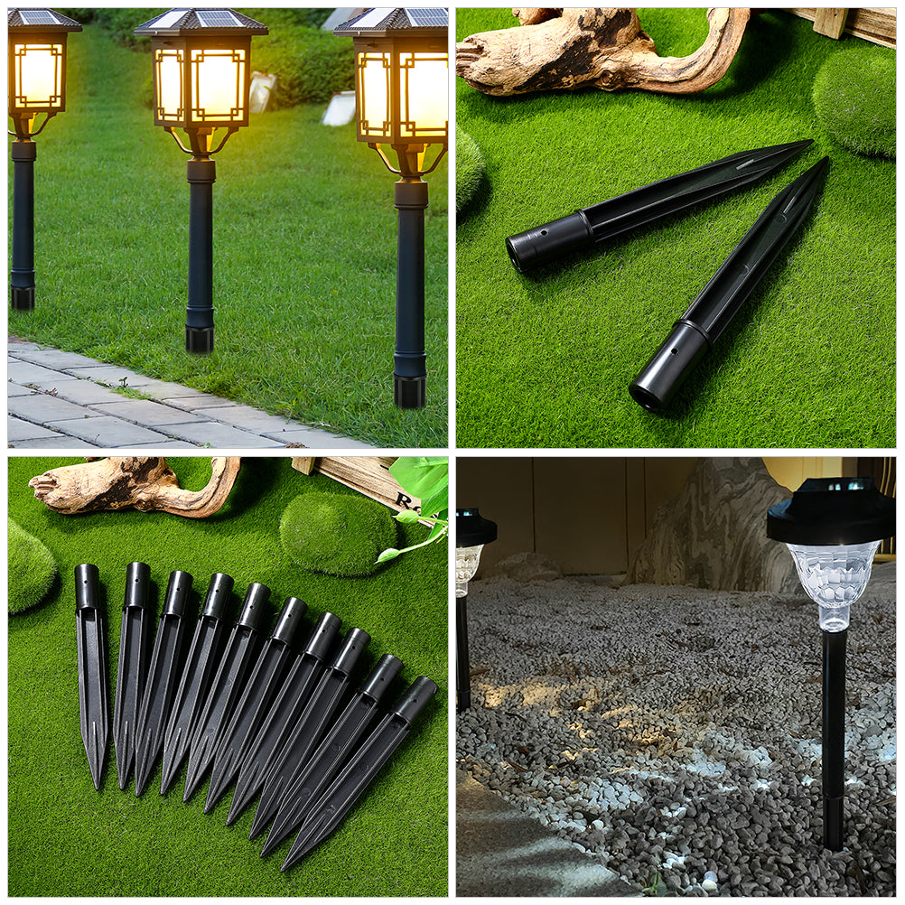 Outdoor Solar Light Stakes 6pcs - Durable ABS Garden Spikes