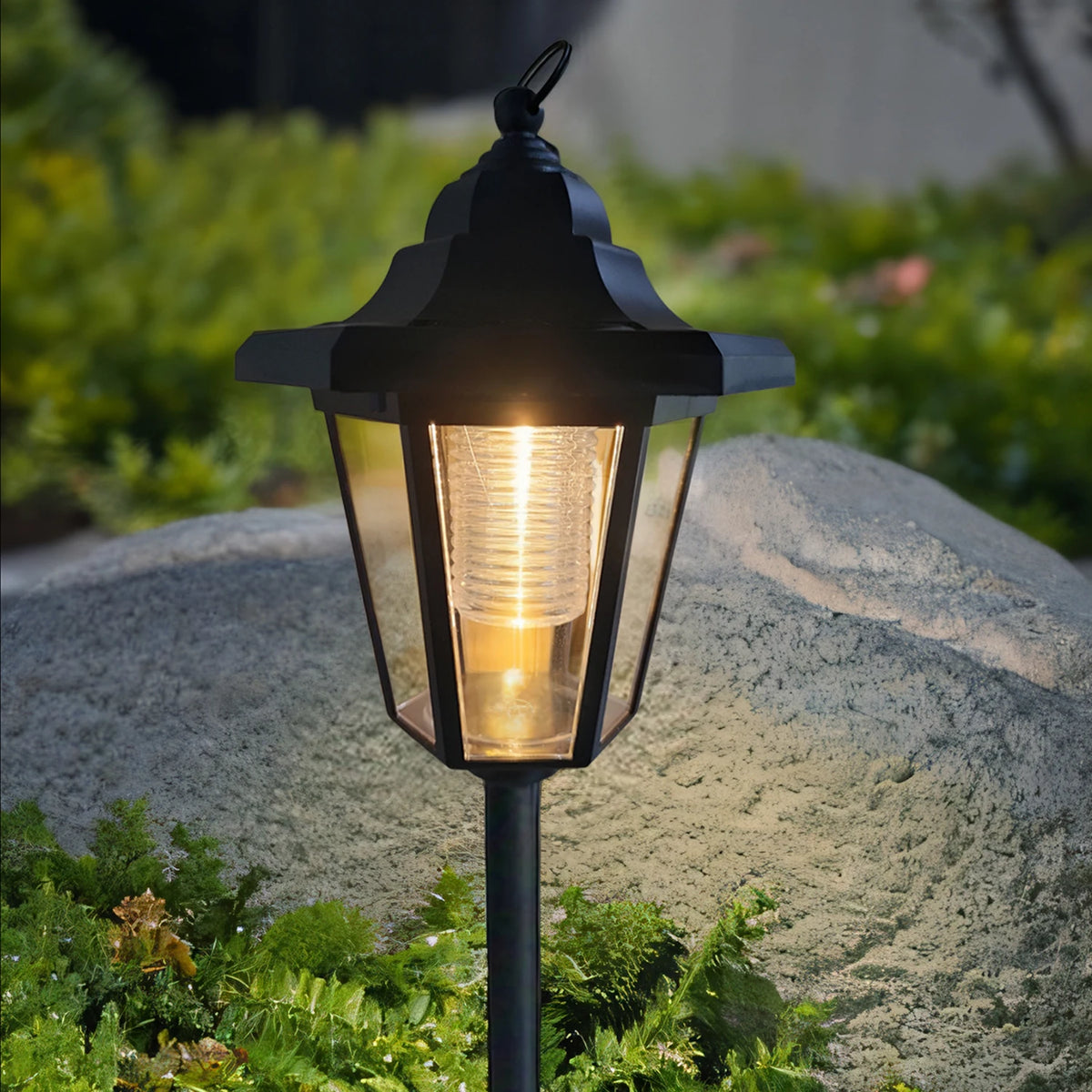 1PC Solar Lantern Outdoor, Waterproof LED Candle Lamp for Garden/Pathway Decor, Warm White Decorative Lighting