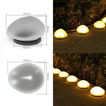 Cobblestone Shaped Solar Lamp Frosted Glass Ground Light Outdoor Energy Saving Waterproof Lantern Landscape Decorative Light