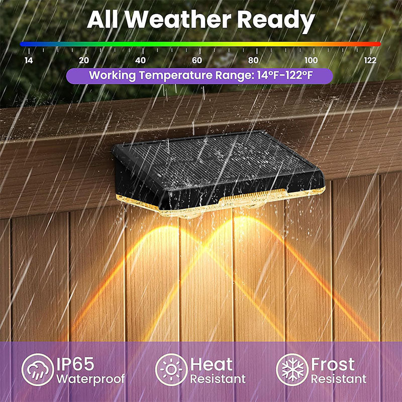 Solar LED Fence Lights: Waterproof, RGB, Auto On/Off, 1-4Pcs