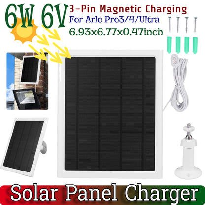 6W Solar Panel Charger for Arlo Pro3/4/Ultra Cameras