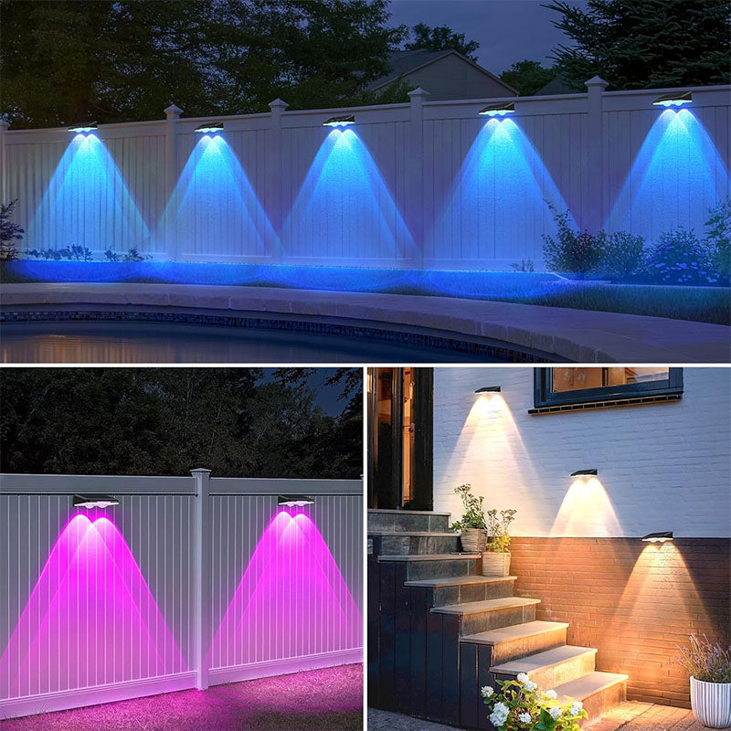 Solar LED Fence Lights: Waterproof, RGB, Auto On/Off, 1-4Pcs