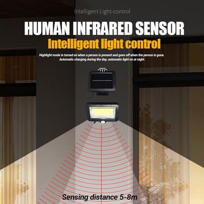 Solar Light Motion Sensor - Waterproof COB LED Outdoor Lamp