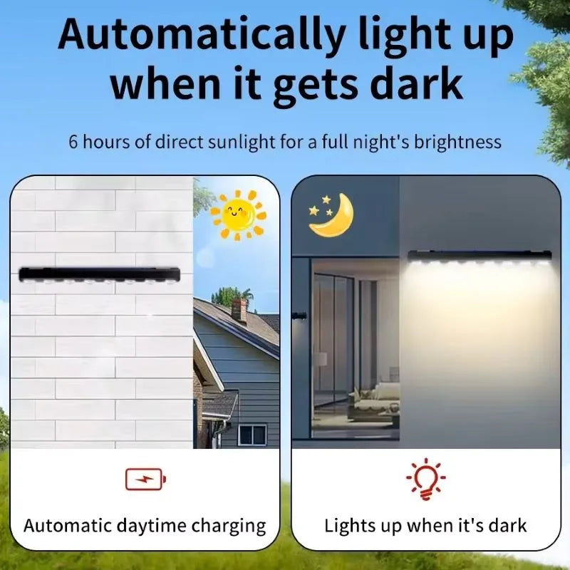 Solar Wall Light Outdoor: 4/8LED Waterproof Courtyard Lamp