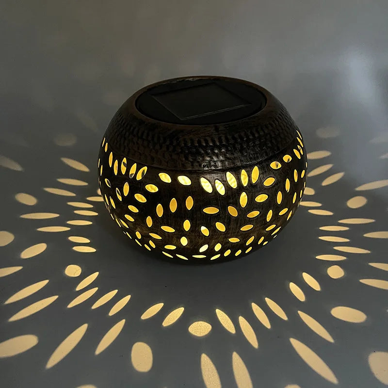 Iron Solar Lantern: Weatherproof Garden Pathway Light