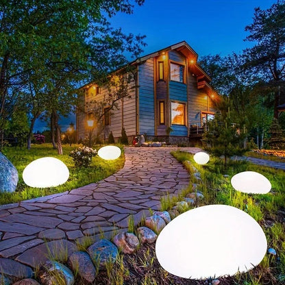 Cobblestone Shaped Solar Lamp Frosted Glass Ground Light Outdoor Energy Saving Waterproof Lantern Landscape Decorative Light