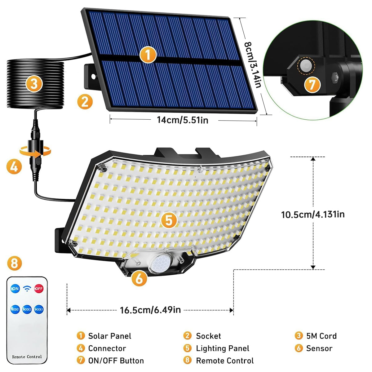 Solar Lights Outdoor 234LED Motion Sensor Floodlights