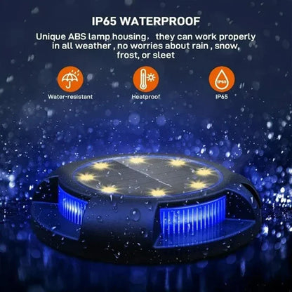 Solar Lights Outdoor 12LEDs Disk - Garden & Lawn Decoration